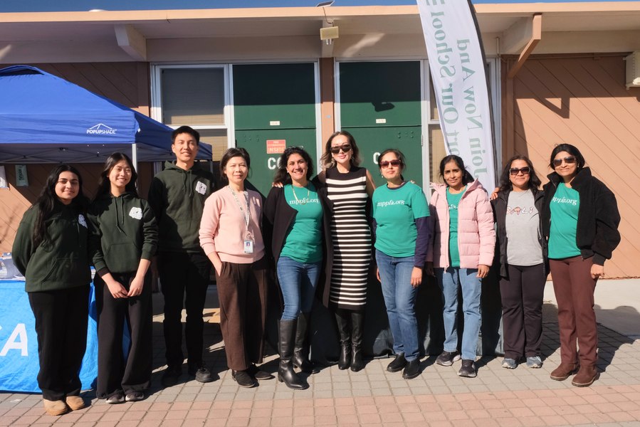 MPPFA organizing team with Principal Perez outside B-wing