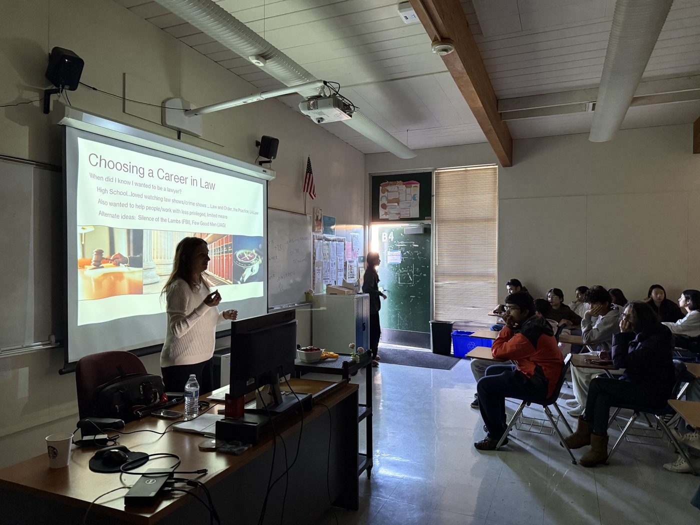Rakhee Mehta presenting 'Choosing a Career in Law' seminar