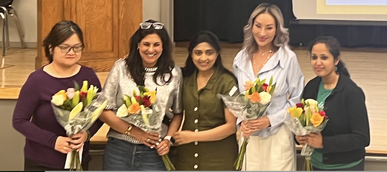 Outgoing MPPFA board members with flowers — May 27, 2026