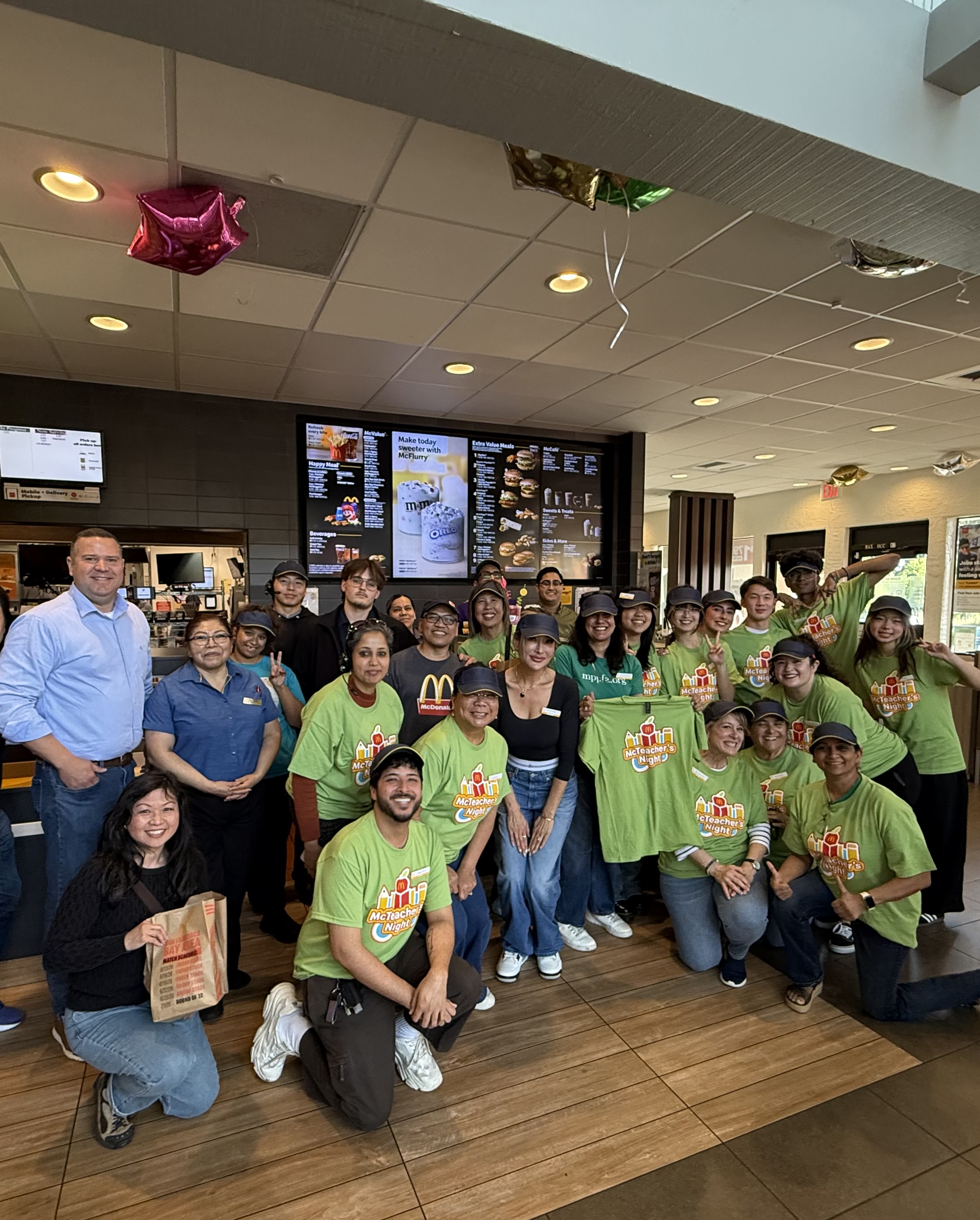All volunteers at McTeacher's Night — full group