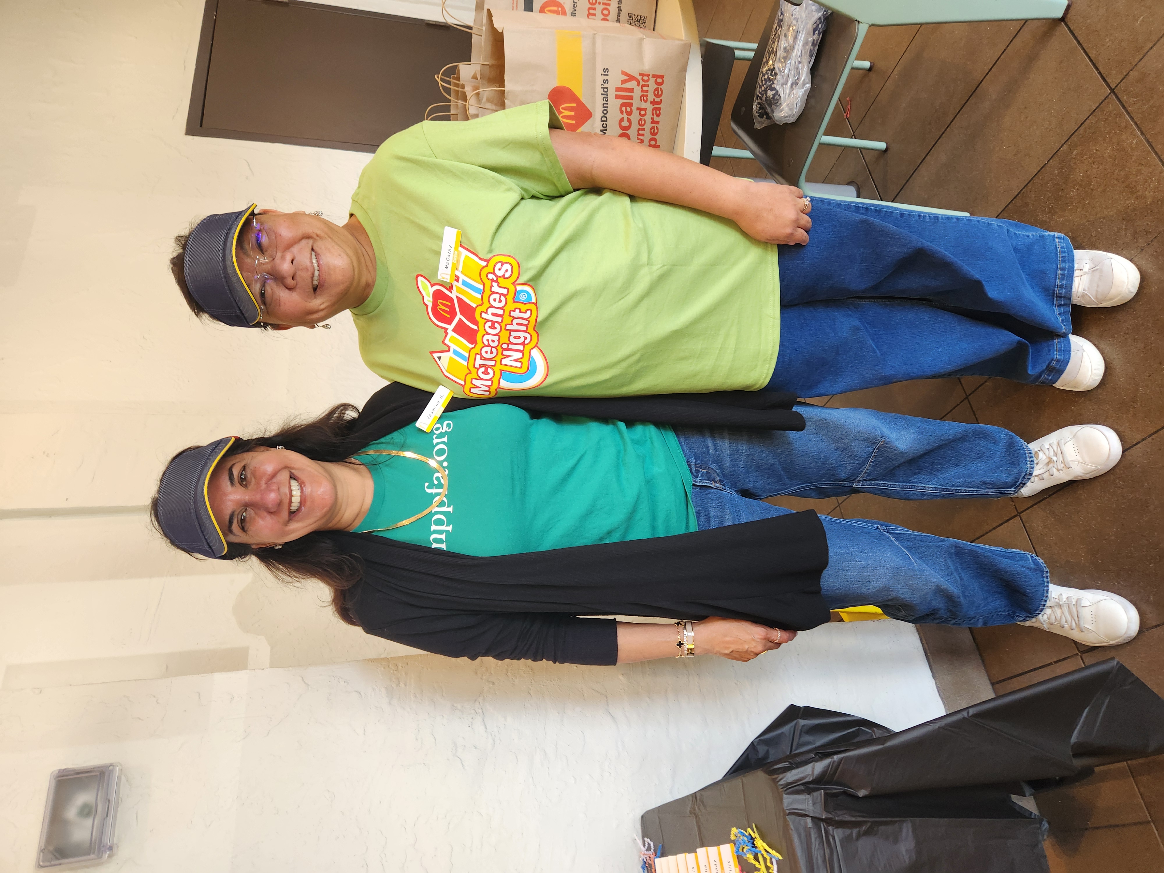 Jasmine Basrai and Cathy at McTeacher's Night